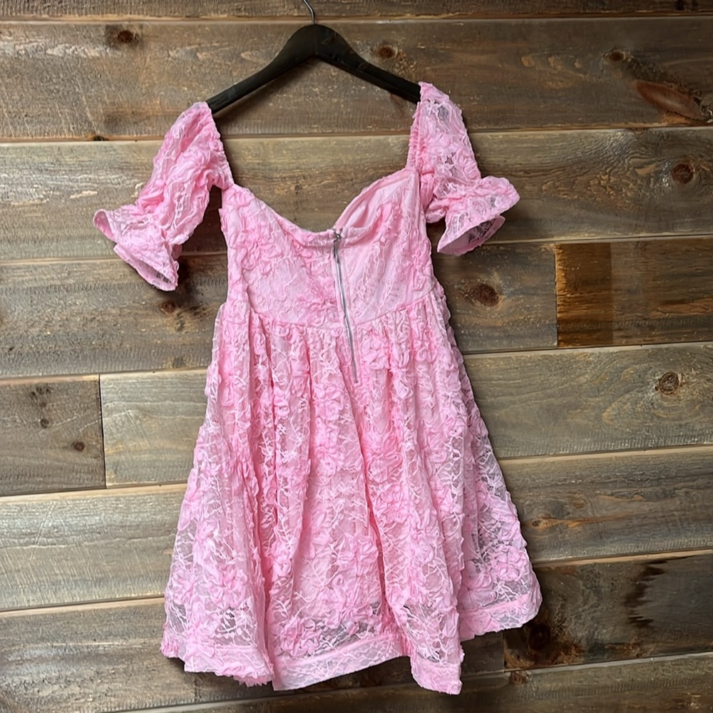 The Sang Floral Textured Off Shoulder Dress Summer Flirty Womens M NWT - Picture 7 of 11